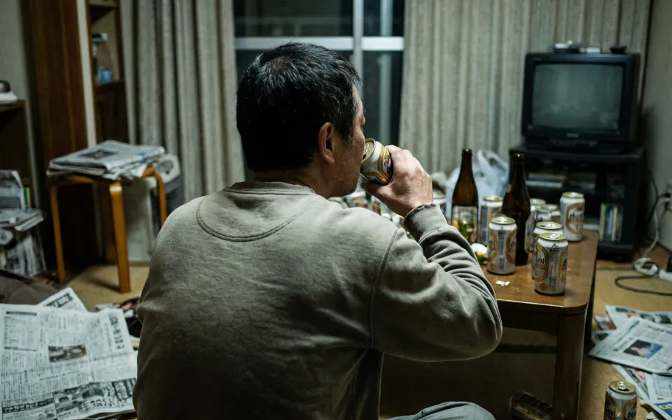 お酒を飲む父親のイメージ